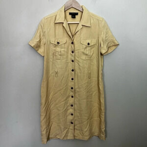 Metropolitan New York 10001 • Yellow Silk Mini Button Down Dress